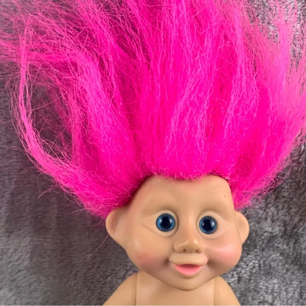 Vintage‎ Applause Troll Doll 1992 Pink Hair Blue Eyes Articulated Poseable